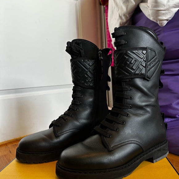 Fendi Black Combat Boots - Picture 3 of 12